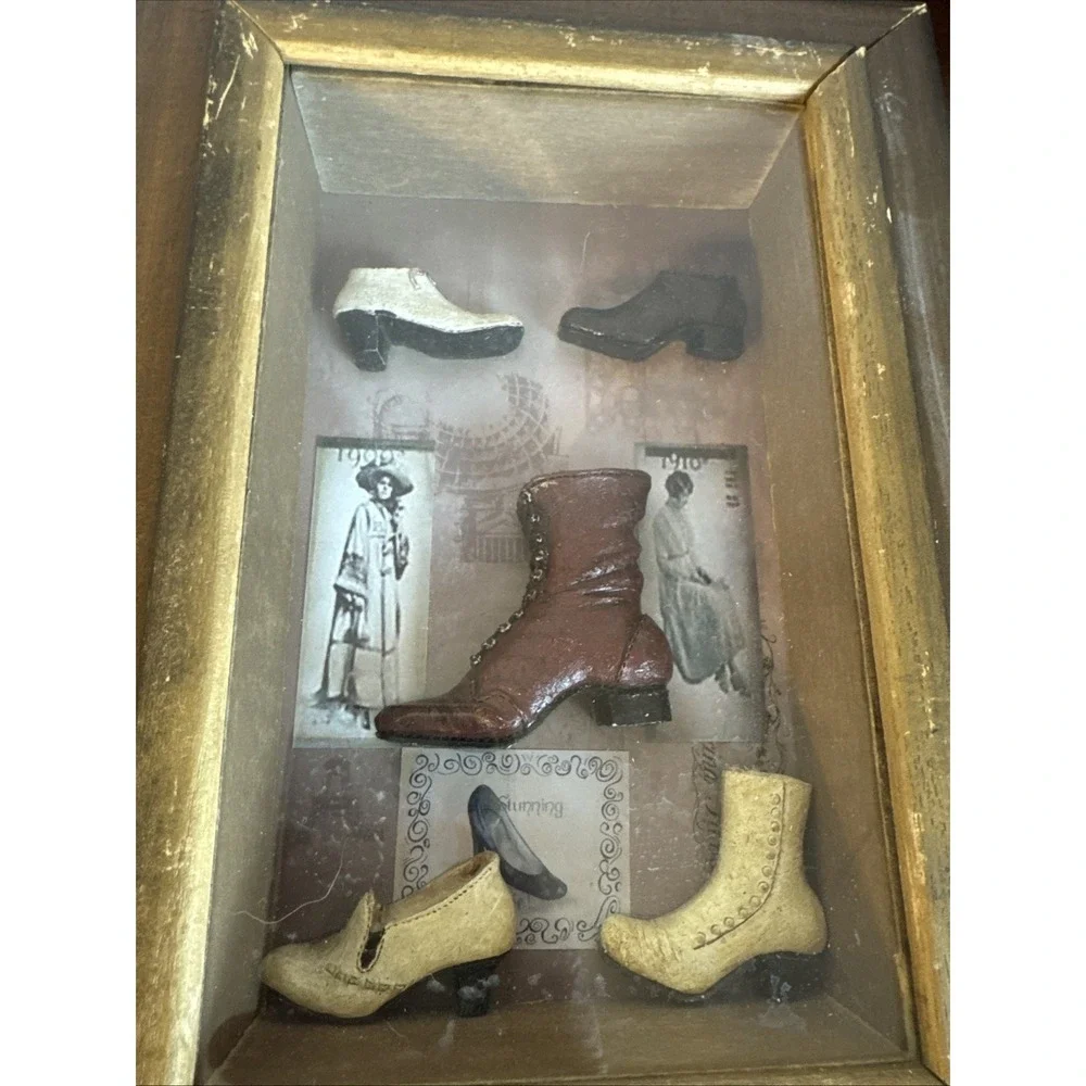 Arister Gifts Fashion Shoes Boots Framed Shadow Box 3D Diorama 10.5